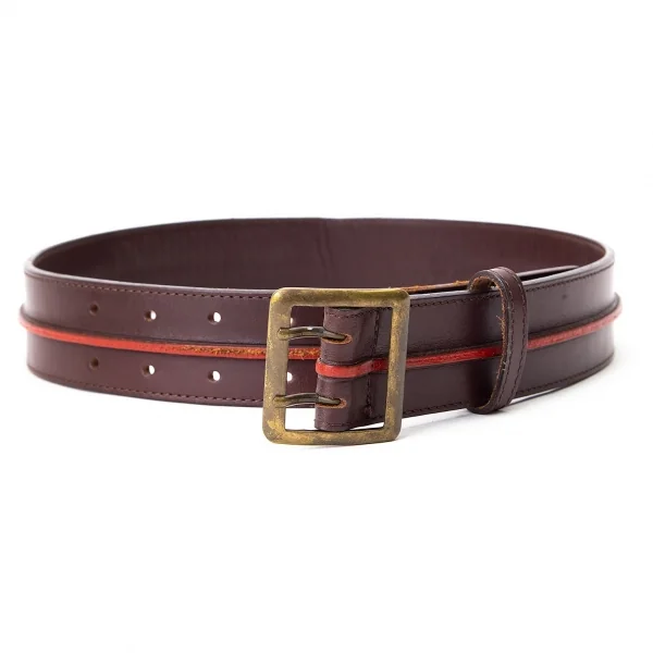 ジャンポールゴルチエJean Paul GAULTIER コバラインデザインレザーベルト 茶赤 K-73566_001