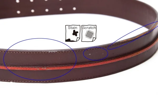 ジャンポールゴルチエJean Paul GAULTIER コバラインデザインレザーベルト 茶赤 K-73566_004