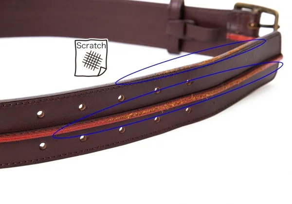 ジャンポールゴルチエJean Paul GAULTIER コバラインデザインレザーベルト 茶赤 K-73566_005