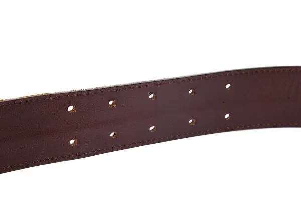 ジャンポールゴルチエJean Paul GAULTIER コバラインデザインレザーベルト 茶赤 K-73566_008