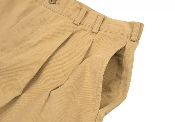 パパスPapas コットンツータックテーパードパンツ ベージュM K-73570_005