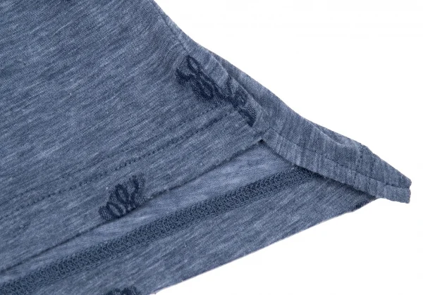 ワイズY's 総柄刺繍ノースリーブ 杢ブルー2 K-73578_012