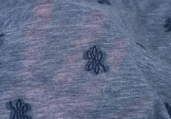 ワイズY's 総柄刺繍ノースリーブ 杢ブルー2 K-73578_013