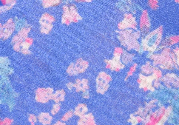 ワイズY's ウールフローラルプリントカットソー 青ピンク2 K-73586_010