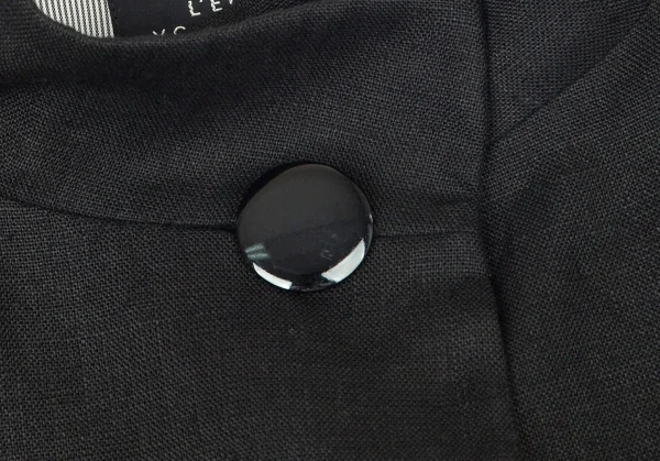 レキップヨシエイナバL'EQUIPE YOSHIE INABA リネンスタンドカラービッグボタンジャケット 黒38 K-73620_004