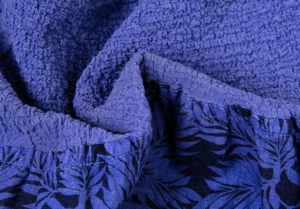 イッセイミヤケ ミーISSEY MIYAKE me カリフラワー切替ボタニカルプリントノースリーブ 青M位 K-73646_012