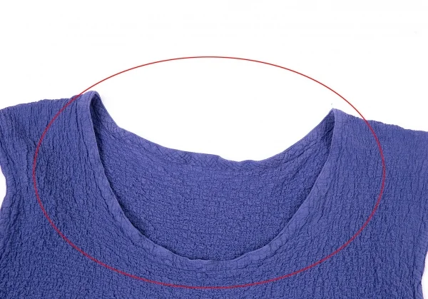 イッセイミヤケ ミーISSEY MIYAKE me カリフラワー切替ボタニカルプリントノースリーブ 青M位 K-73646_003