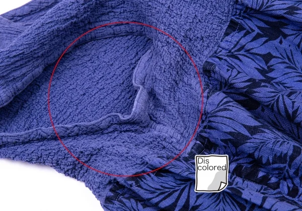 イッセイミヤケ ミーISSEY MIYAKE me カリフラワー切替ボタニカルプリントノースリーブ 青M位 K-73646_006