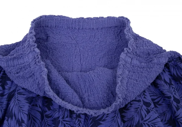 イッセイミヤケ ミーISSEY MIYAKE me カリフラワー切替ボタニカルプリントハーフパンツ 青M位 K-73647_005