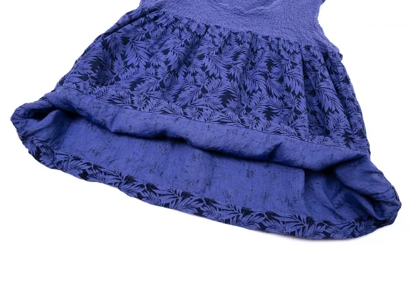 イッセイミヤケ ミーISSEY MIYAKE me カリフラワー切替ボタニカルプリントセットアップ 青M位 K-73648_006