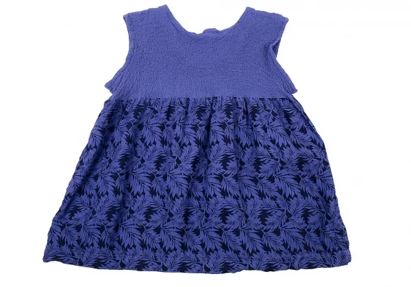 イッセイミヤケ ミーISSEY MIYAKE me カリフラワー切替ボタニカルプリントセットアップ 青M位 K-73648_007