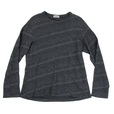 ヨウジヤマモト プールオムYohji Yamamoto POUR HOMME コットンジャガード長袖カットソー グレー