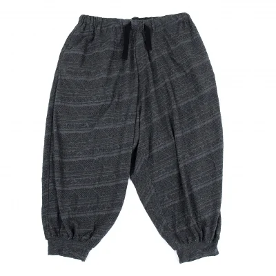 ヨウジヤマモト プールオムYohji Yamamoto POUR HOMME コットンジャガードサルエルパンツ グレー