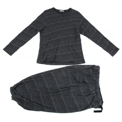 ヨウジヤマモト プールオムYohji Yamamoto POUR HOMME コットンジャガードセットアップ グレー