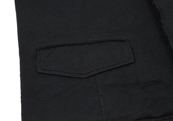 ワイズY's ポリエステル裁ち切りデザインジャケット 黒2 K-73691_010