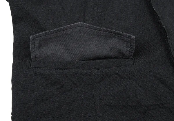 ワイズY's ポリエステル裁ち切りデザインジャケット 黒2 K-73691_011