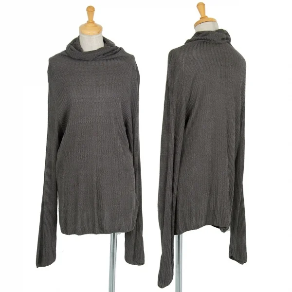 ラグネ キカス ヨウジヤマモトRAGNE KIKAS Yohji Yamamoto シルク混ハイネックレーヨンニット グレー2 K-73799_001
