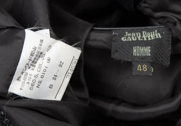 ジャンポールゴルチエ オムJean Paul GAULTIER HOMME 花柄型押しカウレザーシャツジャケット 黒48 K-73891_014