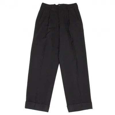 ジャンポールゴルチエ オムJean Paul GAULTIER HOMME ウールタックパンツ 黒