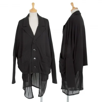 リミフゥLIMI feu シースルーレイヤードビッグボタンドルマンジャケット