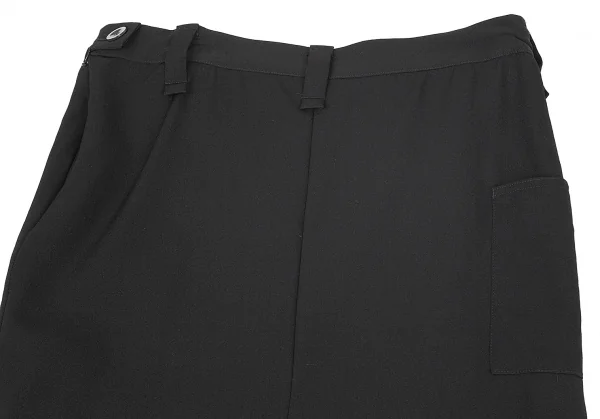 ワイズY's ウールギャバサルエルパンツ風スカート 黒2 K-73949_010