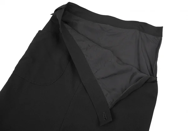 ワイズY's ウールギャバサルエルパンツ風スカート 黒2 K-73949_005