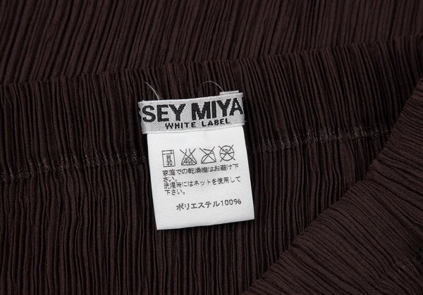イッセイミヤケ ホワイトレーベルISSEY MIYAKE WHITELABEL ステッチラインプリーツスカート 茶3 K-73962_016
