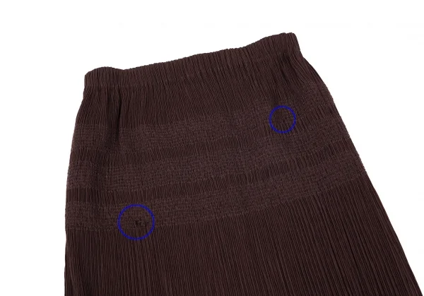 イッセイミヤケ ホワイトレーベルISSEY MIYAKE WHITELABEL ステッチラインプリーツスカート 茶3 K-73962_003