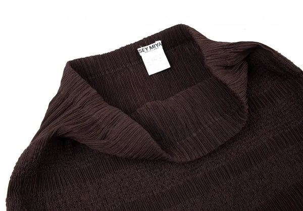 イッセイミヤケ ホワイトレーベルISSEY MIYAKE WHITELABEL ステッチラインプリーツスカート 茶3 K-73962_006