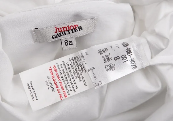 ジュニアゴルチエJUNIOR GAULTIER ネクタイ付き比翼シャツ 白黒8 K-73997_014