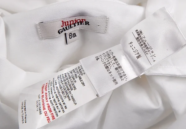 ジュニアゴルチエJUNIOR GAULTIER ネクタイ付き比翼シャツ 白黒8 K-73997_015