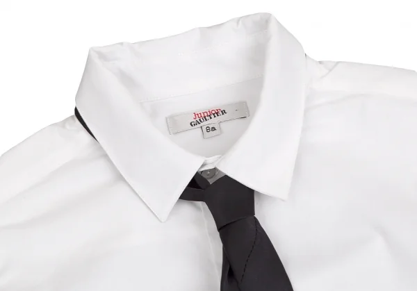ジュニアゴルチエJUNIOR GAULTIER ネクタイ付き比翼シャツ 白黒8 K-73997_003