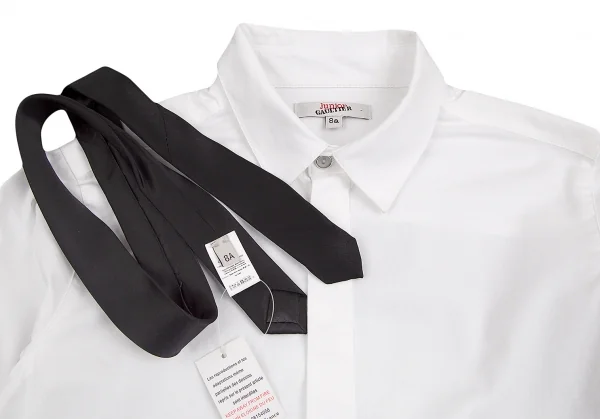 ジュニアゴルチエJUNIOR GAULTIER ネクタイ付き比翼シャツ 白黒8 K-73997_004