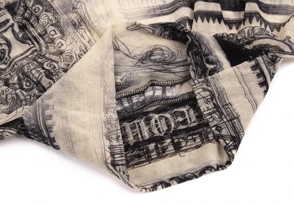 ジャンポールゴルチエJean Paul GAULTIER レタリングプリントパワーネットドルマンカットソー ベージュ黒M位 K-74003_010