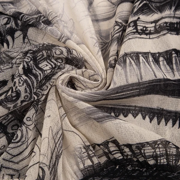 ジャンポールゴルチエJean Paul GAULTIER レタリングプリントパワーネットドルマンカットソー ベージュ黒M位 K-74003_014