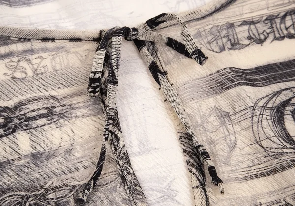 ジャンポールゴルチエJean Paul GAULTIER レタリングプリントパワーネットドルマンカットソー ベージュ黒M位 K-74003_005