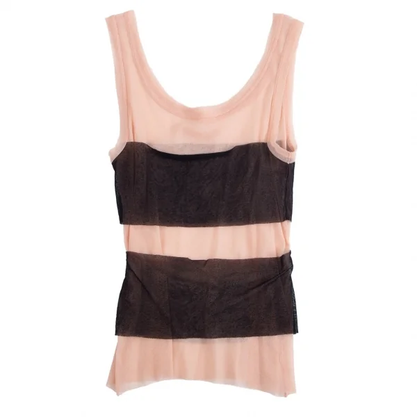 ジャンポールゴルチエJean Paul GAULTIER パワーネットベルト切替タンクトップ ピンク黒M位 K-74005_002