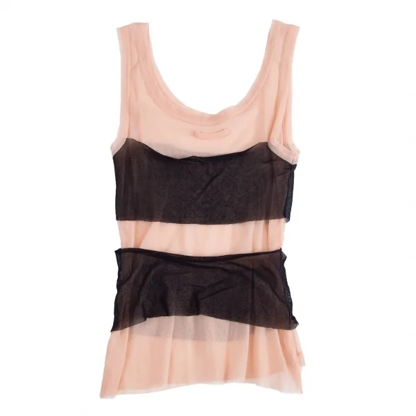 ジャンポールゴルチエJean Paul GAULTIER パワーネットベルト切替タンクトップ ピンク黒M位 K-74005_009