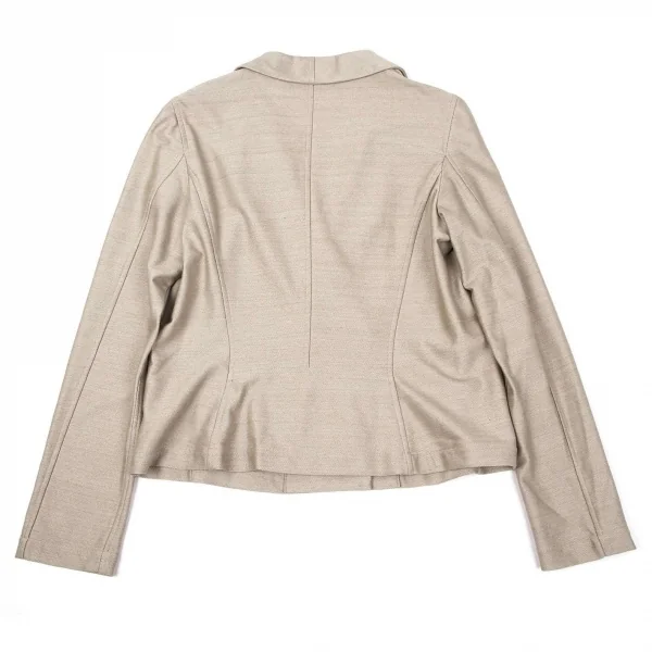 イッセイミヤケ ハートISSEY MIYAKE HaaT コットンナイロンショールカラーダブルジャケット ベージュ3 K-74044_010