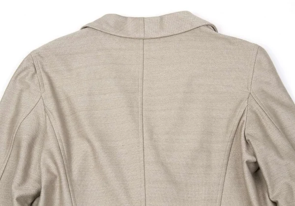 イッセイミヤケ ハートISSEY MIYAKE HaaT コットンナイロンショールカラーダブルジャケット ベージュ3 K-74044_011