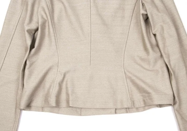 イッセイミヤケ ハートISSEY MIYAKE HaaT コットンナイロンショールカラーダブルジャケット ベージュ3 K-74044_012