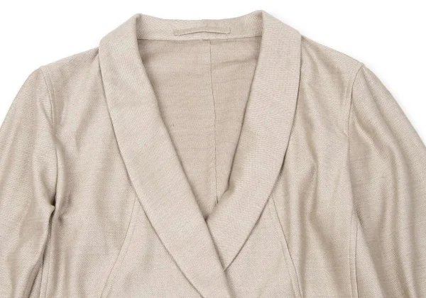 イッセイミヤケ ハートISSEY MIYAKE HaaT コットンナイロンショールカラーダブルジャケット ベージュ3 K-74044_003