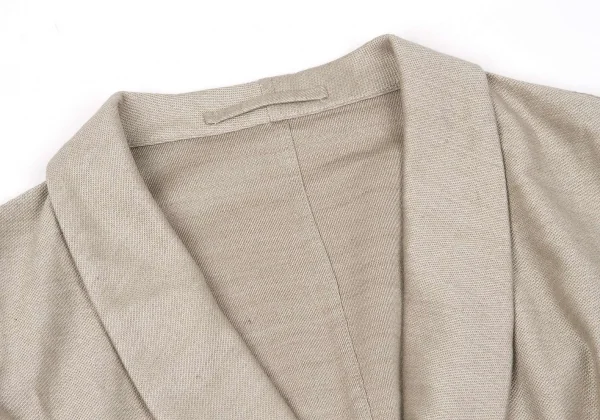 イッセイミヤケ ハートISSEY MIYAKE HaaT コットンナイロンショールカラーダブルジャケット ベージュ3 K-74044_004