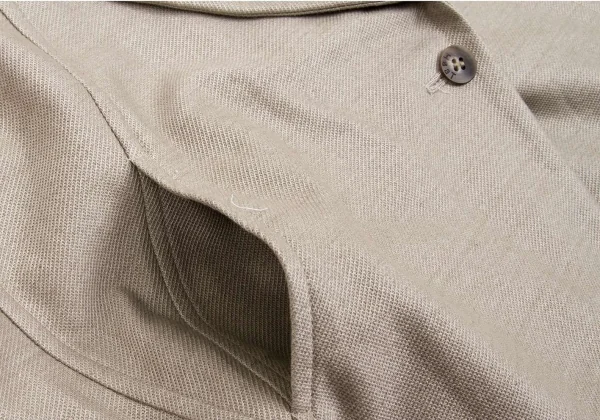 イッセイミヤケ ハートISSEY MIYAKE HaaT コットンナイロンショールカラーダブルジャケット ベージュ3 K-74044_007