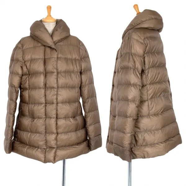イッセイミヤケ ハートISSEY MIYAKE HaaT ナイロンショールカラーダウンジャケット サンドベージュ4 K-74045_001