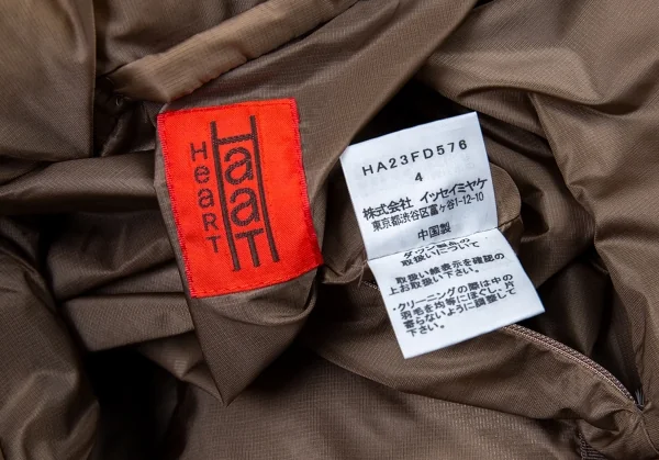 イッセイミヤケ ハートISSEY MIYAKE HaaT ナイロンショールカラーダウンジャケット サンドベージュ4 K-74045_016