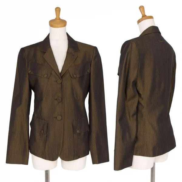 ジャンポールゴルチエ クラシックJean Paul GAULTIER CLASSIQUE スラントパッチポケット玉虫3Bジャケット