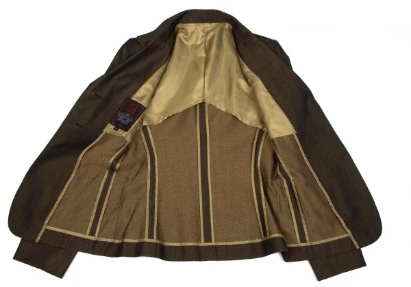 ジャンポールゴルチエ クラシックJean Paul GAULTIER CLASSIQUE スラントパッチポケット玉虫3Bジャケット 玉虫茶40 K-74052_010
