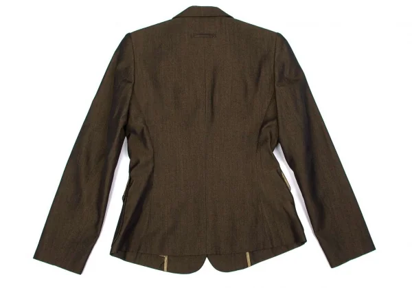 ジャンポールゴルチエ クラシックJean Paul GAULTIER CLASSIQUE スラントパッチポケット玉虫3Bジャケット 玉虫茶40 K-74052_011