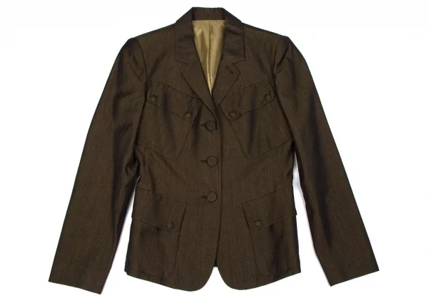 ジャンポールゴルチエ クラシックJean Paul GAULTIER CLASSIQUE スラントパッチポケット玉虫3Bジャケット 玉虫茶40 K-74052_002